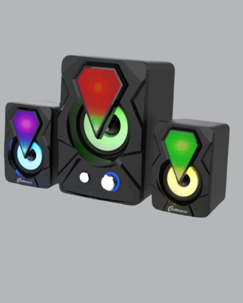 RGB Işıklı USB Hoparlör Seti 9W Çıkış Gücü Derin Bas görsel 3