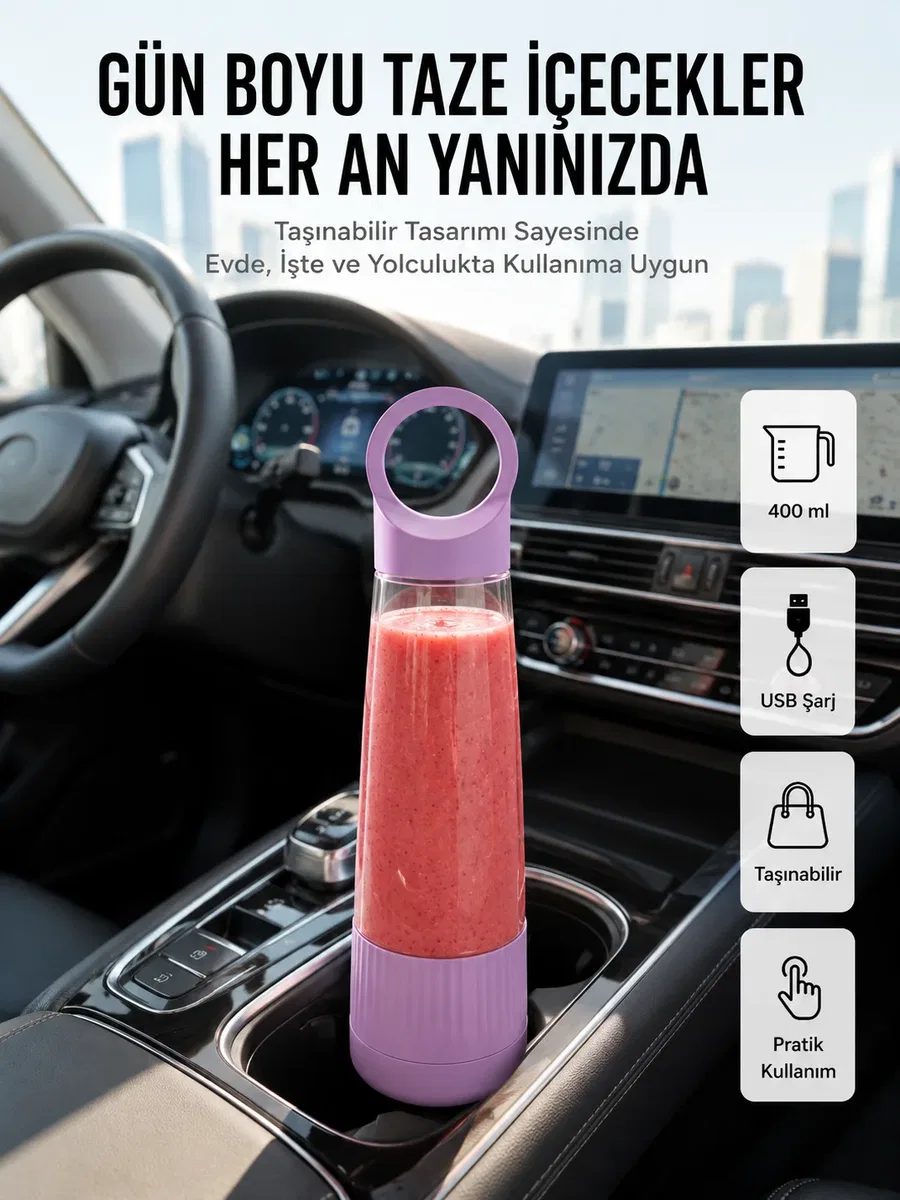 Sağlıklı Yaşam İçin 400 ml Taşınabilir Blender
