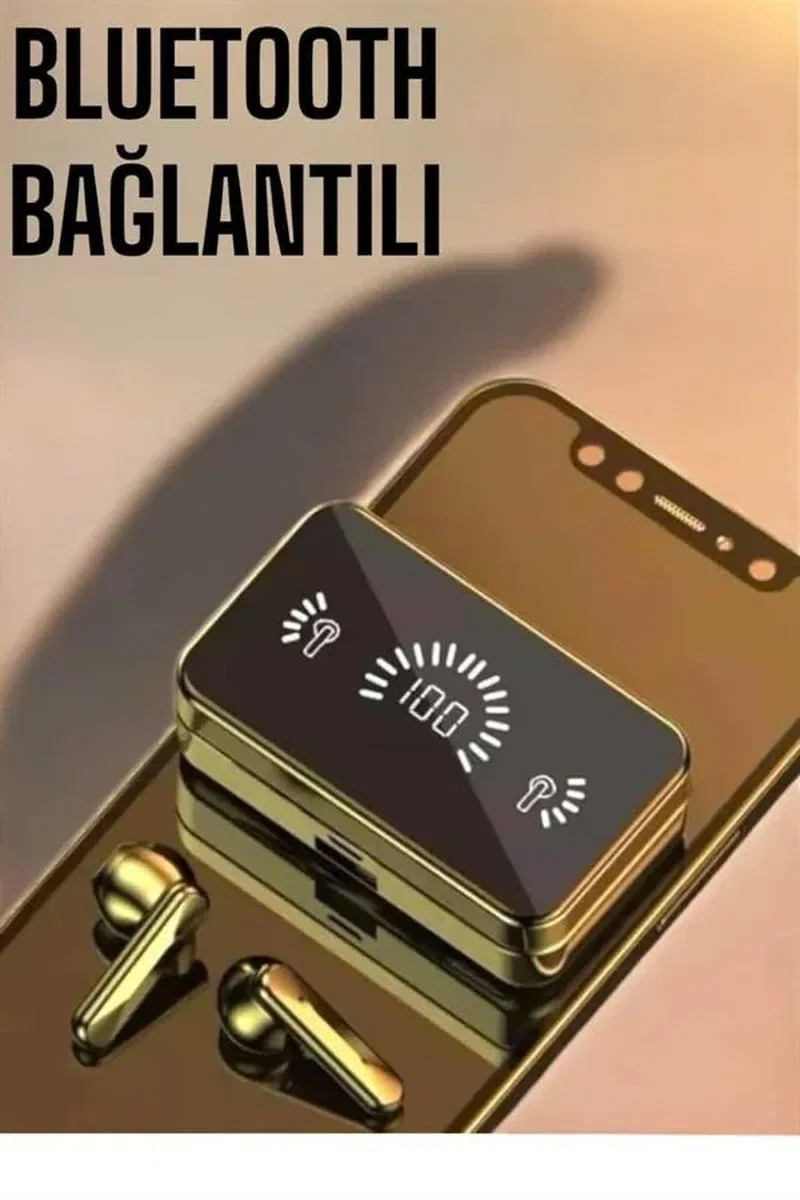 Aynalı Bluetooth Kulaklık Telefon Standlı Dijital Göstergeli görsel 5