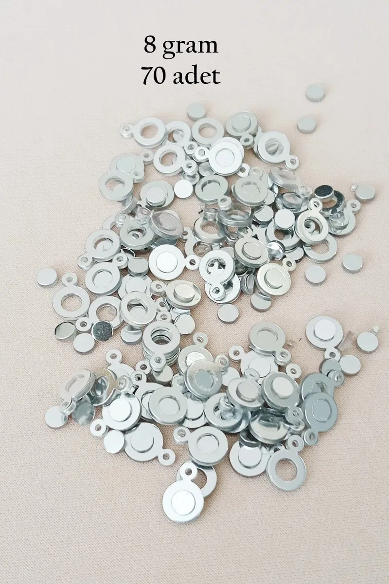 Oya Abiye Bileklik Kolye Pleksi Metalik Plastik Pul Gümüş Renk 8 gram 70 adet - BNC510