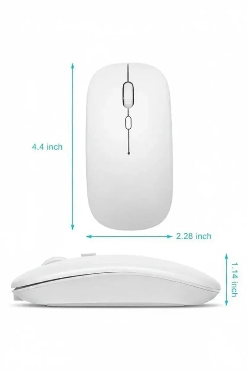 Kablosuz Mouse Fare Şarjlı Bluetooth Wireless Çift Modlu Sessiz görsel 5