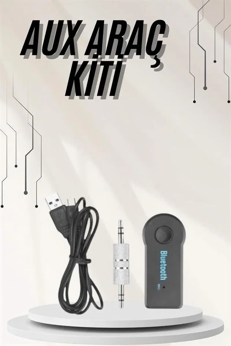Yeni Nesil Bluetooth Aux Araç Kiti Siyah TV Tablet Telefon Araç Araba görsel 2