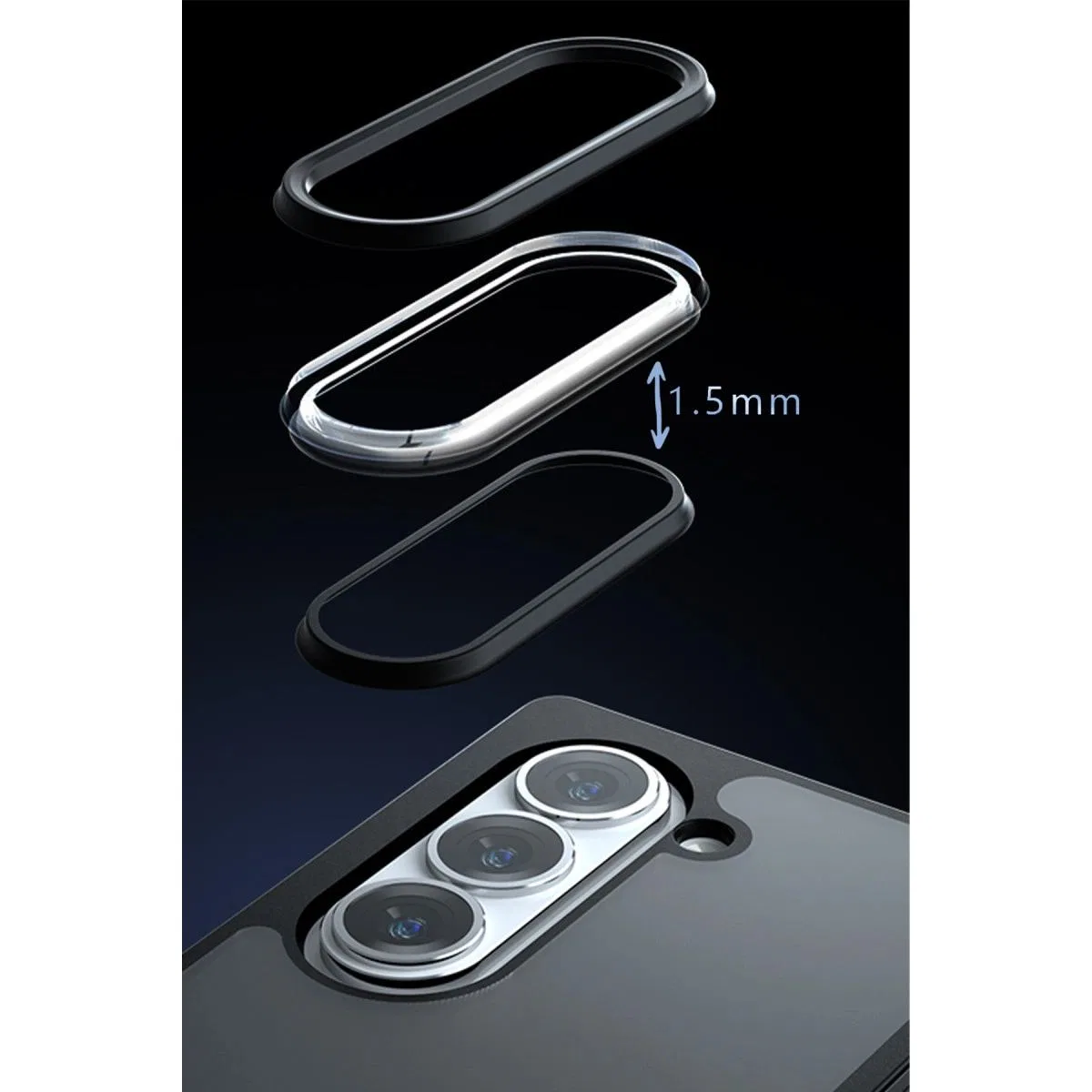 Samsung Galaxy Z Fold 5 Kılıf Blur Fold Magsafe Kapak - Siyah görsel 2