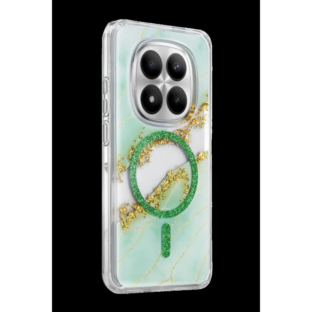 Onegif Xiaomi Redmi Note 15 Pro Plus 5g Lotus Simli Magsafe Kapak - Yeşil görsel 2