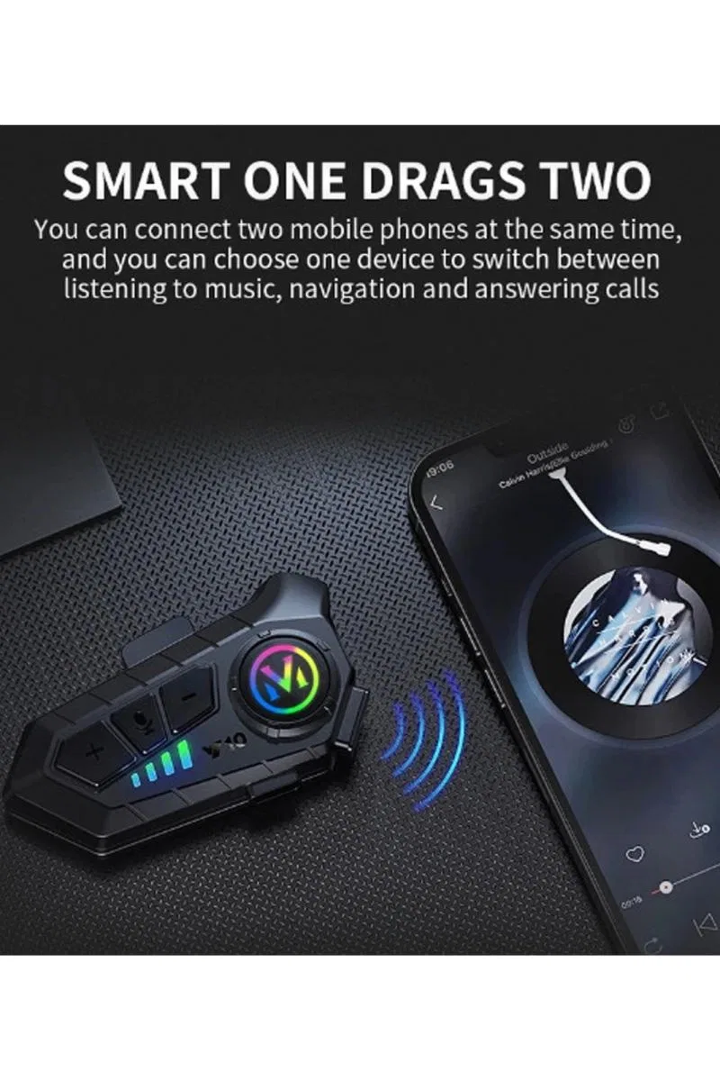Y10 Kask Kulaklık Bluetooth Motosiklet Kulaklık 5, 3 Bluetooth Intercom Motorsiklet Kulaklık görsel 5