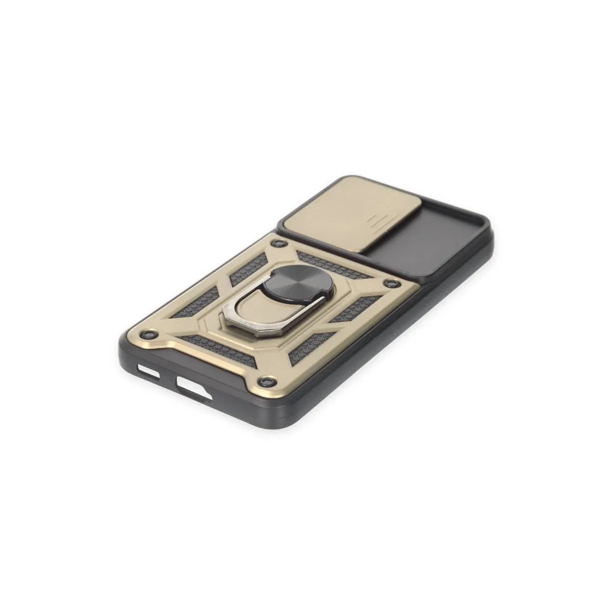 Samsung Galaxy S23 Fe Kılıf Pars Lens Yüzüklü Silikon - Gold görsel 5