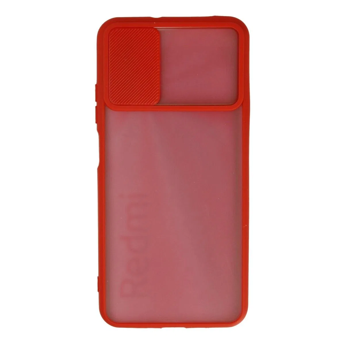 Xiaomi Redmi 9t Kılıf Palm Buzlu Kamera Sürgülü Silikon - Kırmızı görsel 3