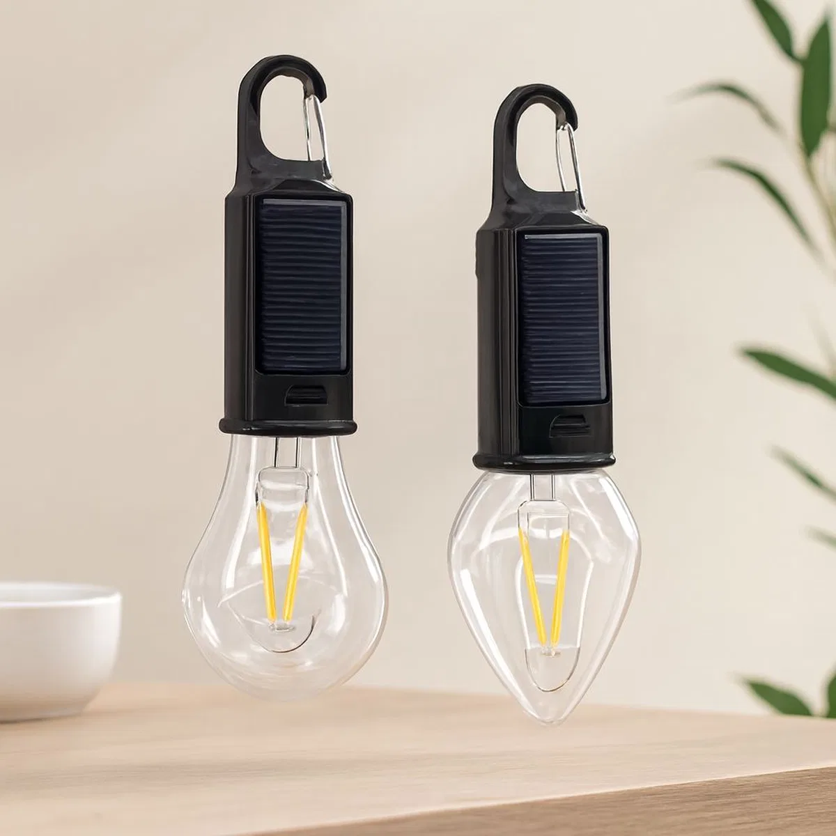 Solar USB Şarjlı Seyyar Kamp Lambası (Mandallı Kancalı, 3 Kademe)
