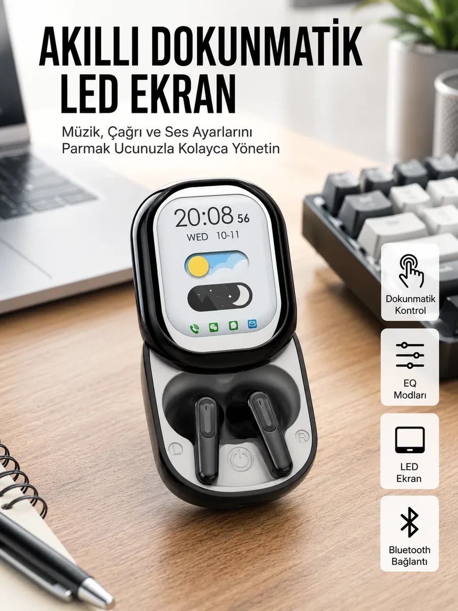 ENC Destekli Bluetooth 5. 4 Kulaklık – EQ Ayarlı, Akıllı Kutulu