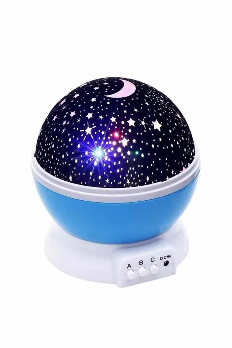 Renkli Yıldızlı Gökyüzü Projeksiyon Gece Lambası Pilli ve USB Kablolu görsel 4