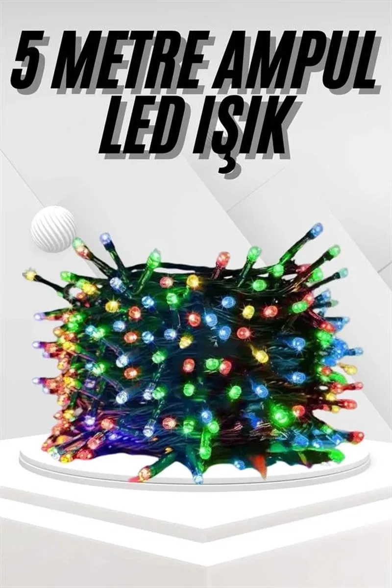 Ledli Fişli Led Dekor Lambası 5M RGB Yılbaşı Ağacı Işığı görsel 2