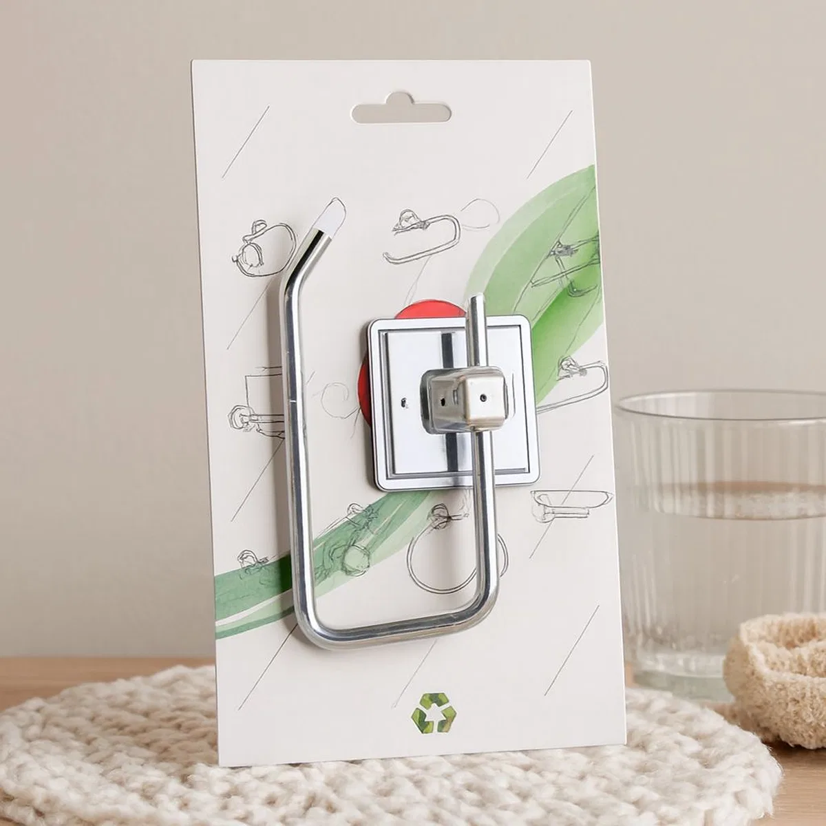 Metal Banyo Tuvalet Kağıtlığı Yapışkanlı Montaj