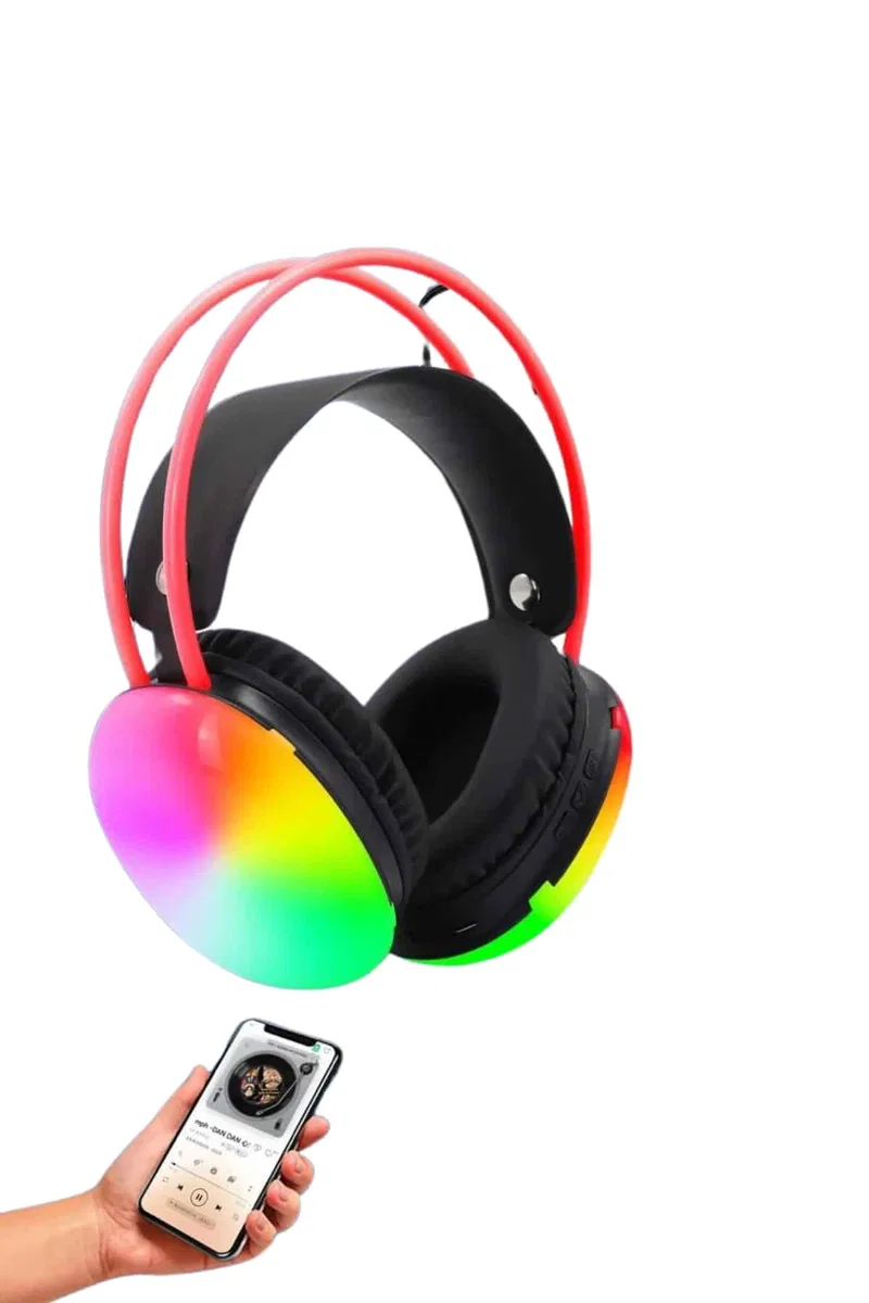 Kablosuz Bluetooth Kulaklık RGB Işıklı Kulak Üstü 5. 3 Bluetooth Bağlantılı görsel 3