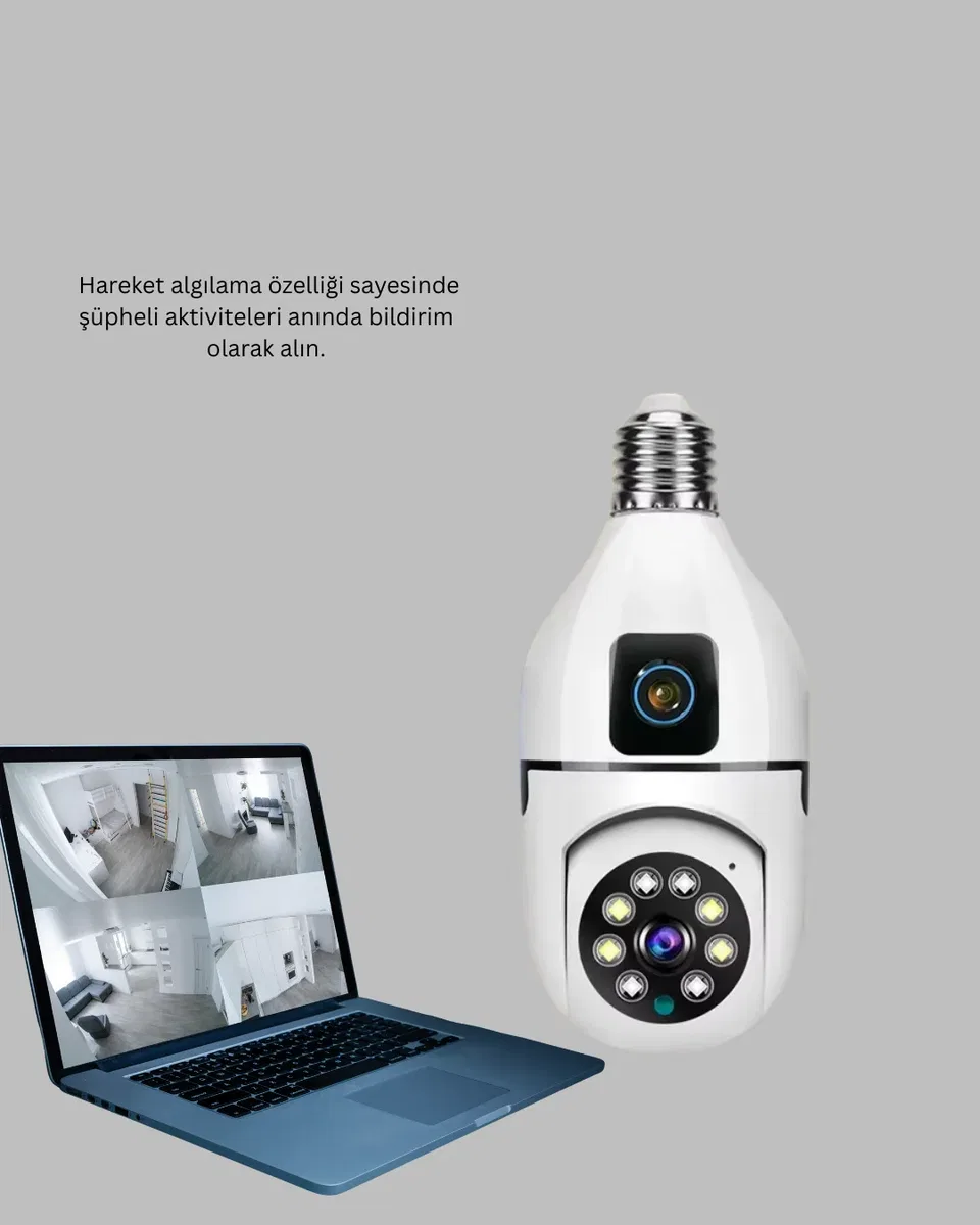 1080P WiFi Ampul Kamerası görsel 5