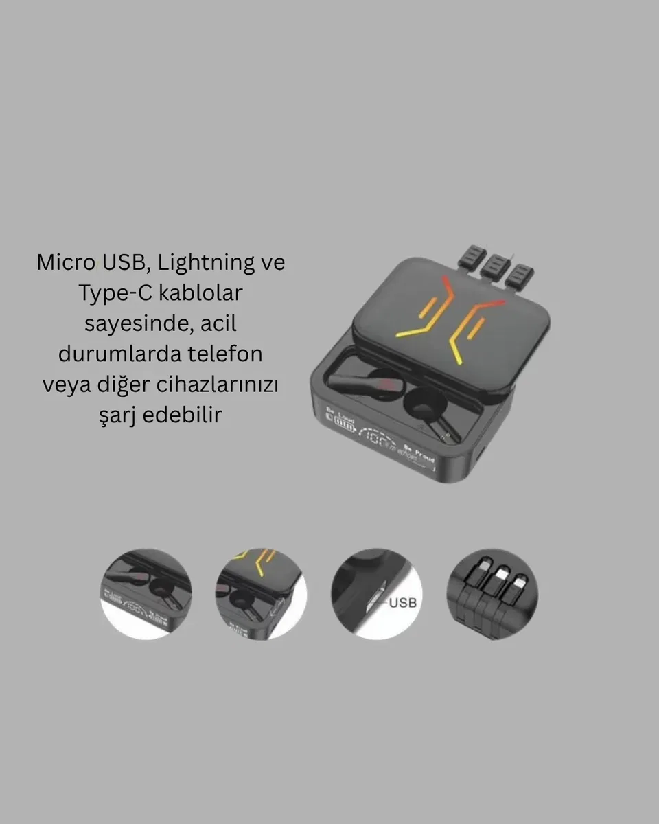 Kablosuz Bluetooth 5. 0 Kulaklık – 300mAh Şarj Kutusu görsel 3