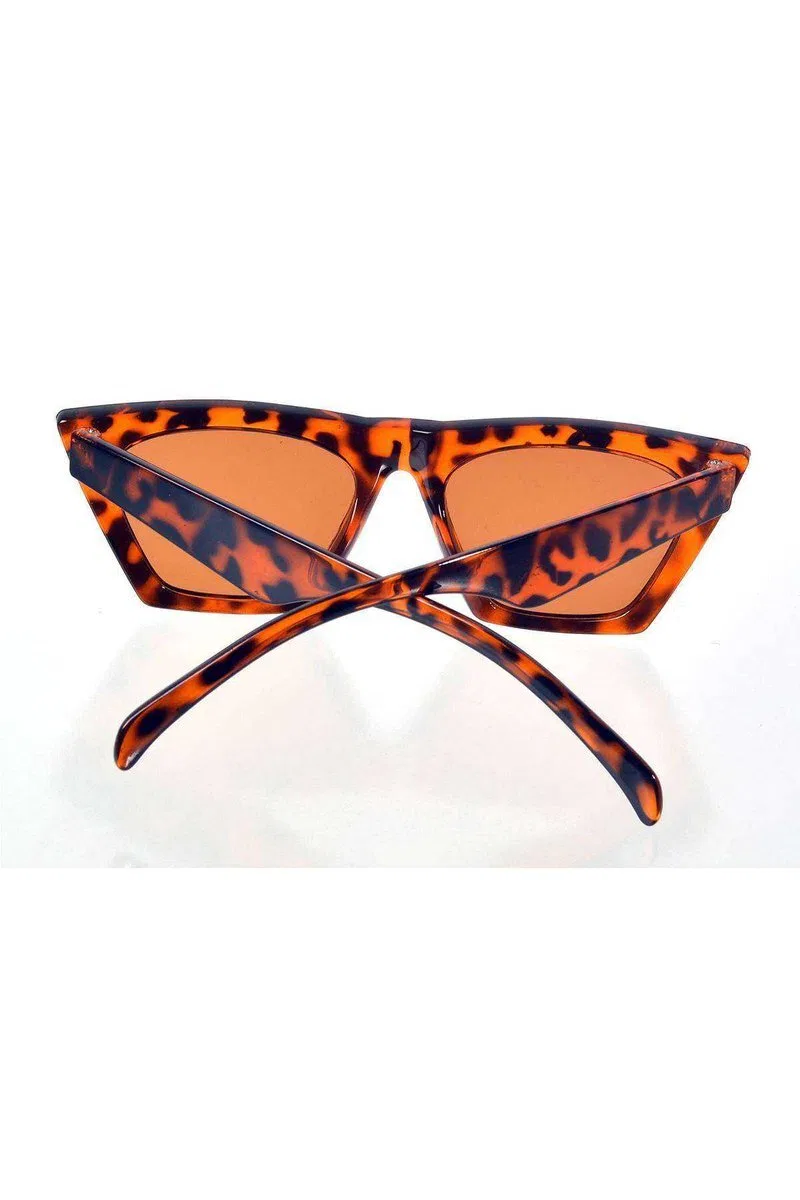 Leopar Çerçeve Cat Eye Kadın Güneş Gözlüğü - Moda Gözlük görsel 3
