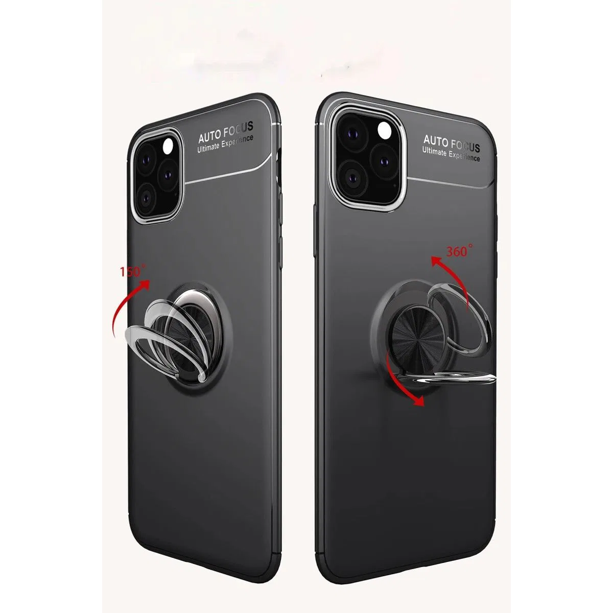 Apple İphone 11 Pro Kılıf Range Yüzüklü Silikon - Kırmızı görsel 2
