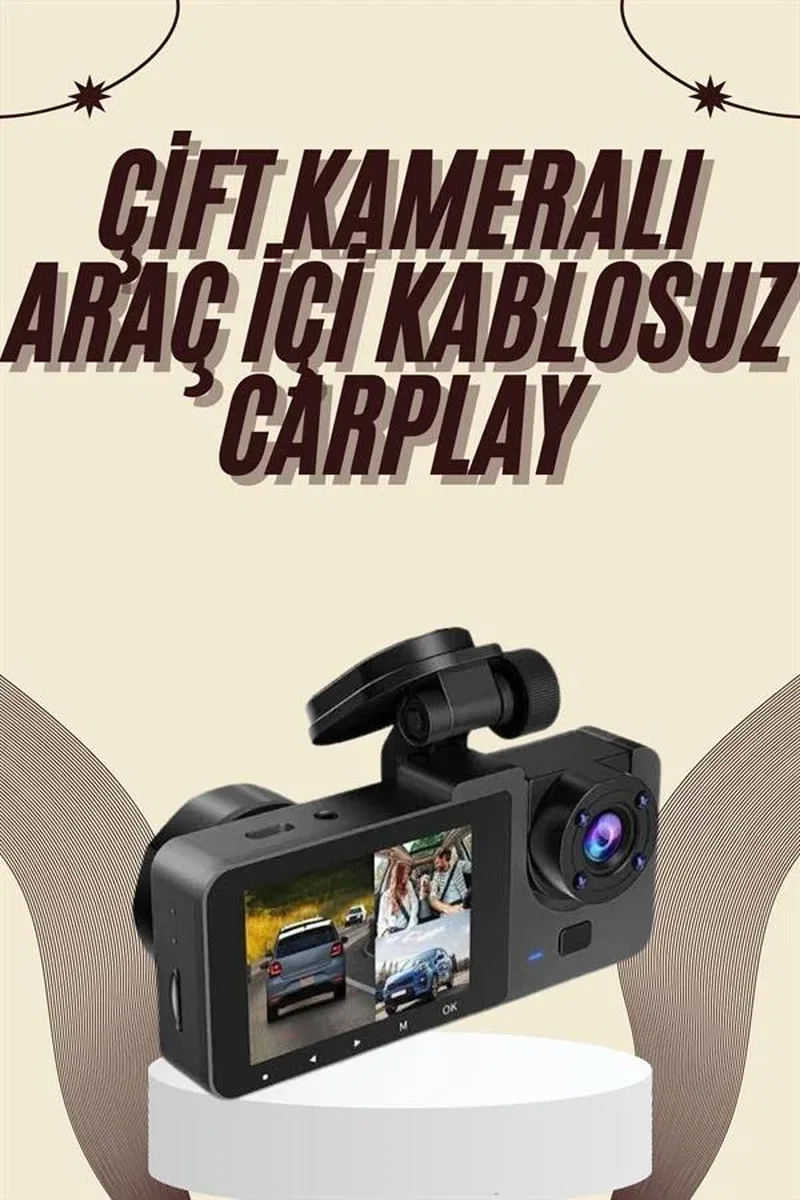 Gece Görüşlü DVR 3 Lensli Araç İçi Sürüş Kamerası Video Kaydedici görsel 2