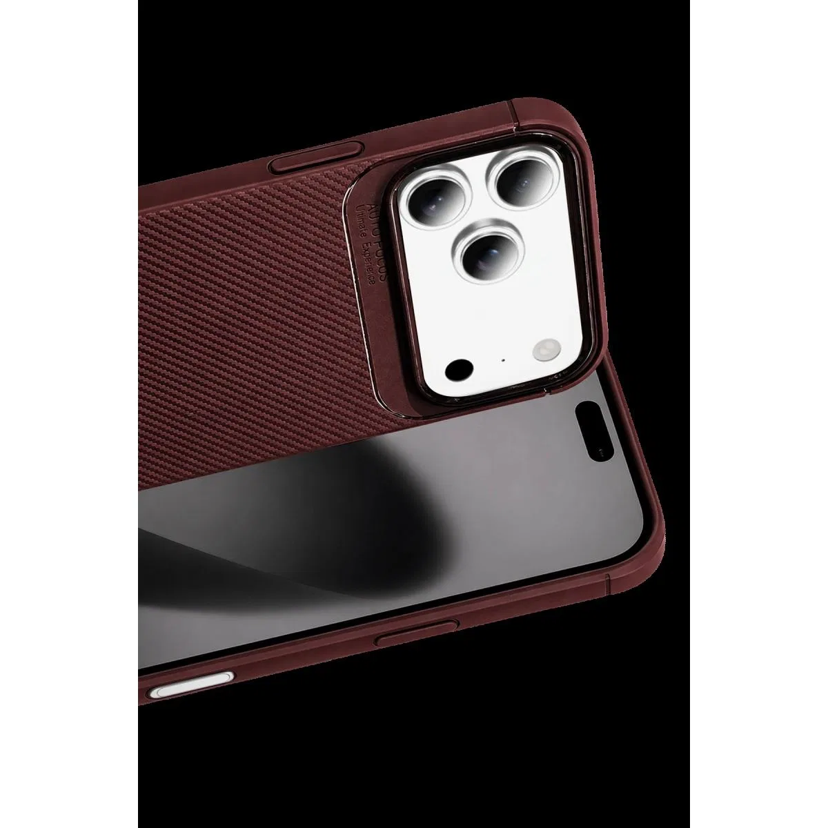 Newface Apple İphone 18 Pro Max Auto Focus Karbon Kapak - Bordo görsel 2