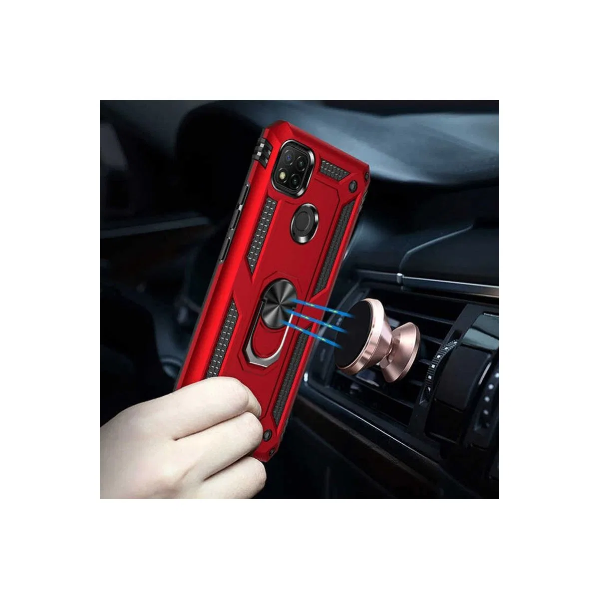 Xiaomi Redmi 9c Kılıf Sofya Yüzüklü Silikon Kapak - Gold görsel 5