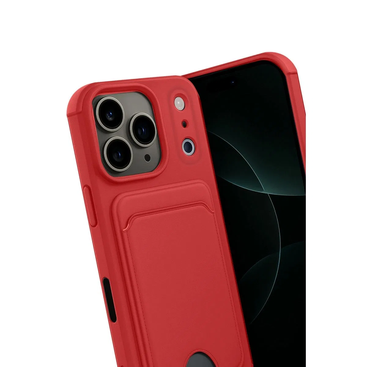 Apple İphone 17 Pro Kelvin Kartvizitli Silikon - Kırmızı görsel 3