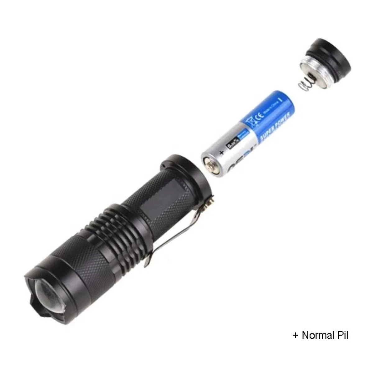 Mini Güçlü Şarjlı Pilli El Feneri Wt-304 görsel 2