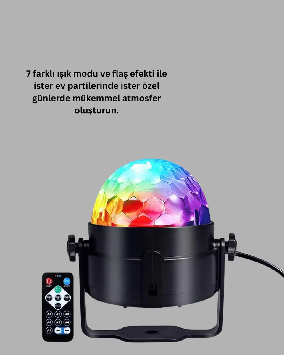 Ses Duyarlı Mini Disko Küre Lamba görsel 3
