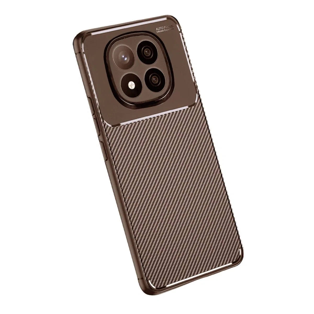 Xiaomi Redmi Note 14 Pro Plus Kılıf Auto Focus Karbon Kapak - Kahverengi görsel 3