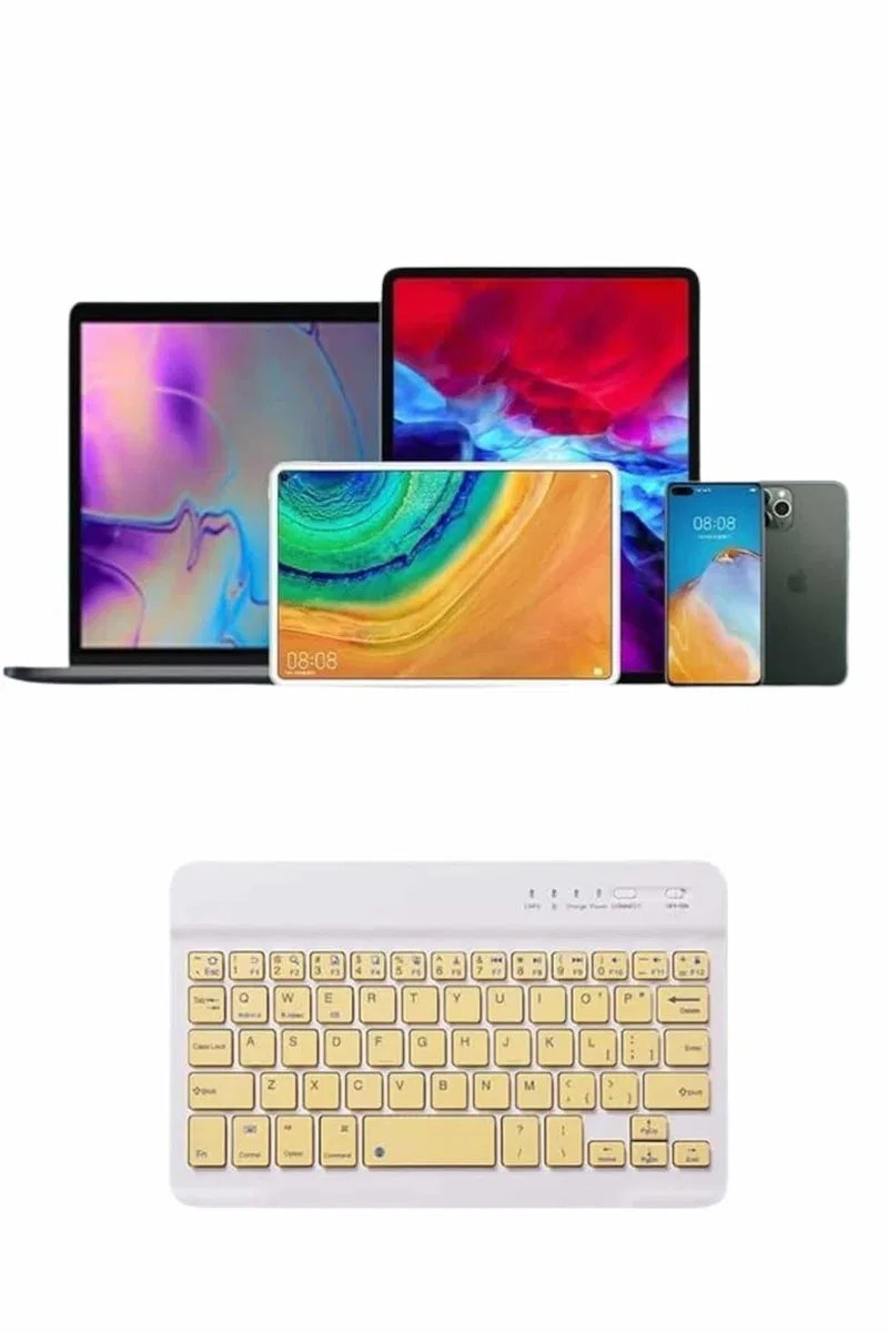 Bluetooth Şarj Edilebilir Mini Q Klavye Kablosuz Taşınabilir görsel 5