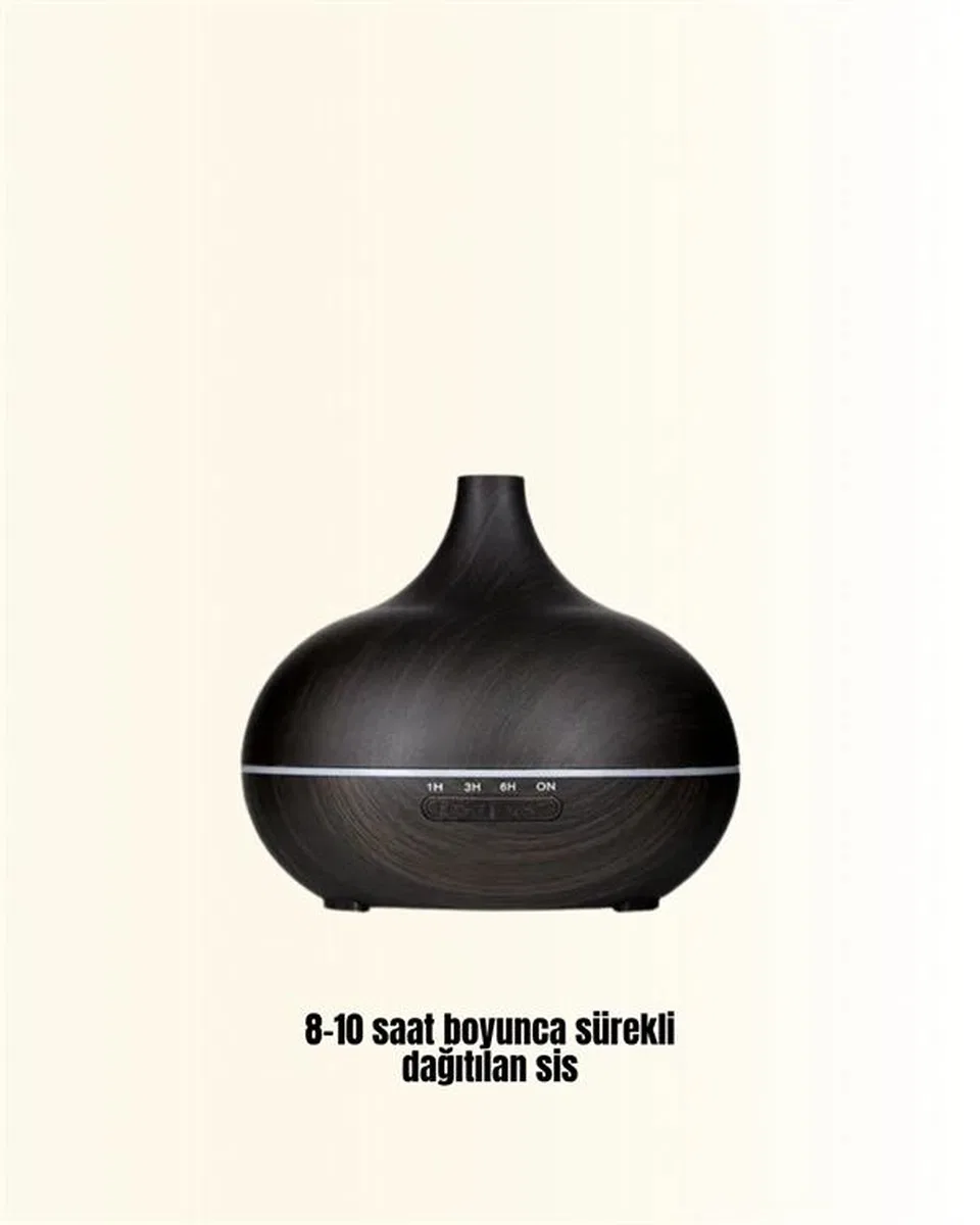 Sessiz Çalışan Aromaterapi Difüzörü – 4 Zaman Ayarlı, 7 Renkli Işık Seçeneği görsel 2