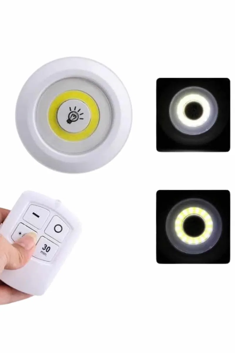 Dolap Işığı Mutfak Rafı Işığı Uzaktan Kumandalı 3 Lü Spot Led Lamba görsel 3