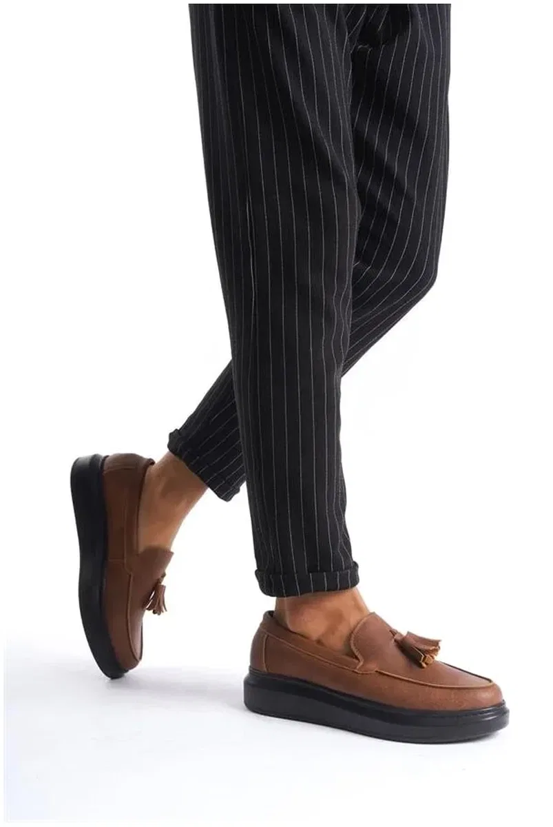 Erkek Ayakkabı Ayakkabı Bağcıksız Püsküllü Sade Cilt Casual Günlük görsel 2