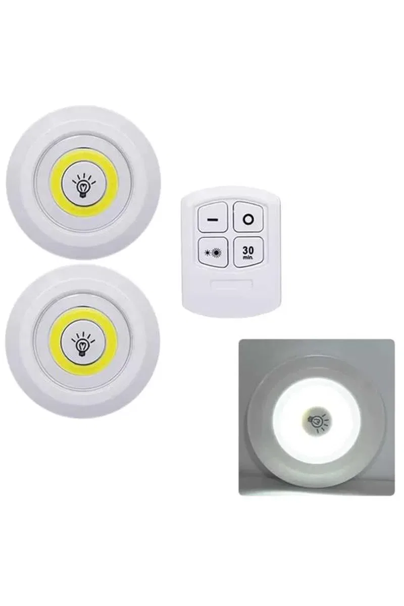 Led Lamba 3'lü Uzaktan Kumandalı Yapışkanlı görsel 5