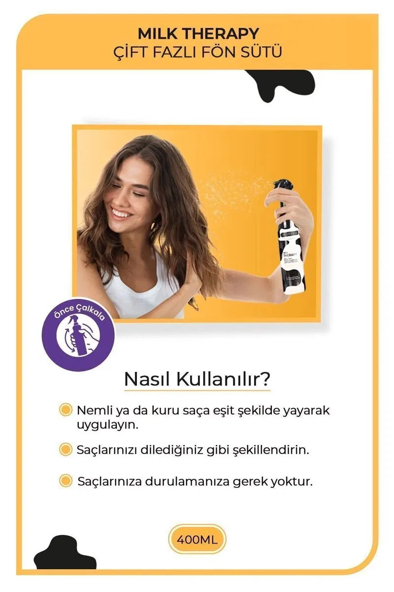 Milk Therapy Çift Fazlı Kondisyoner Fön Suyu 400 ML - mrfs görsel 3