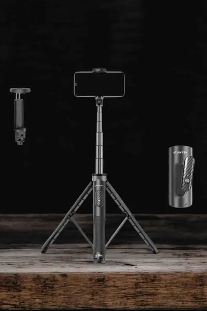 Tripod Kablosuz Bluetooth Bağlantılı Selfie Çubuğu 360 Derece Dönebilen görsel 5