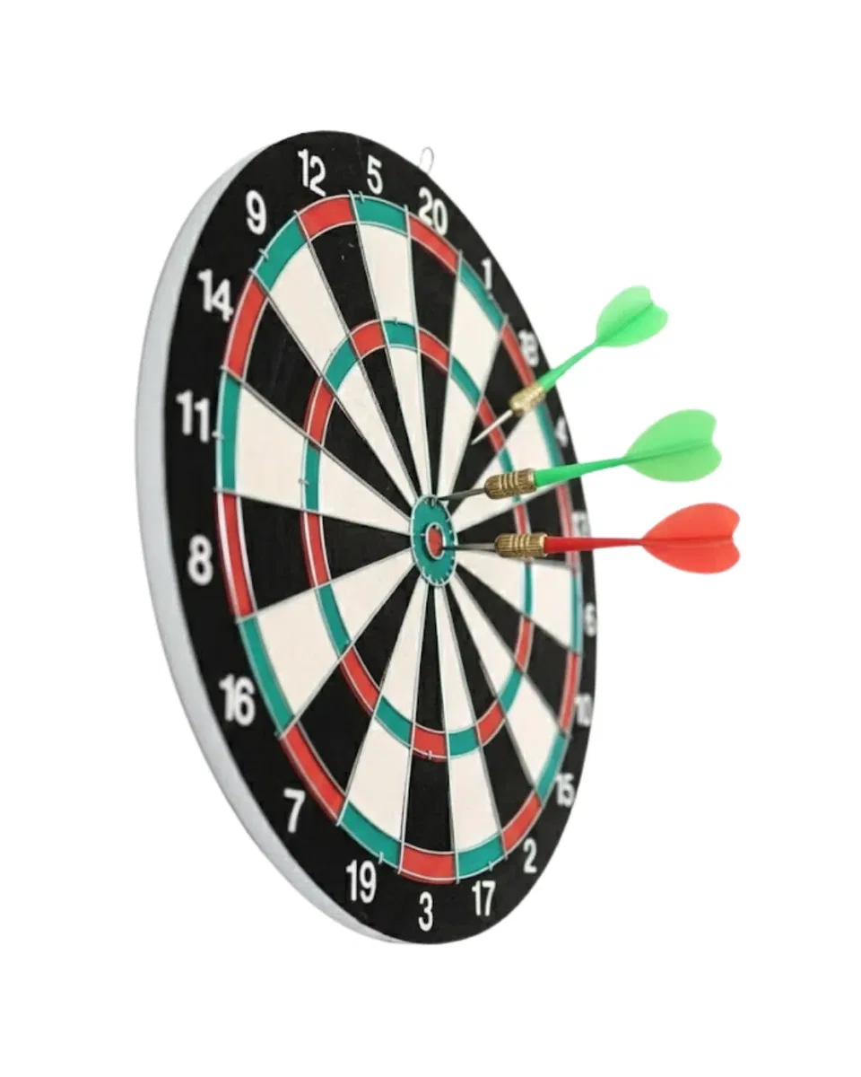 Kaliteli Ahşap 15 İnç Dart Tahtası Kolay Montajlı 4 Ok görsel 4