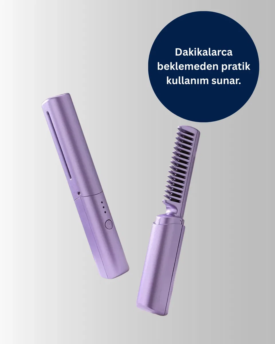 Şarjlı Saç Düzleştirici Tarak görsel 3