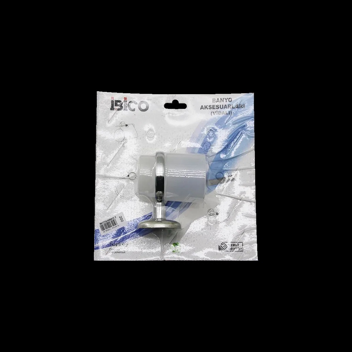 Plastik Bardak Diş Fırçalık (Krom Askılık, Vidalı Montaj) görsel 2