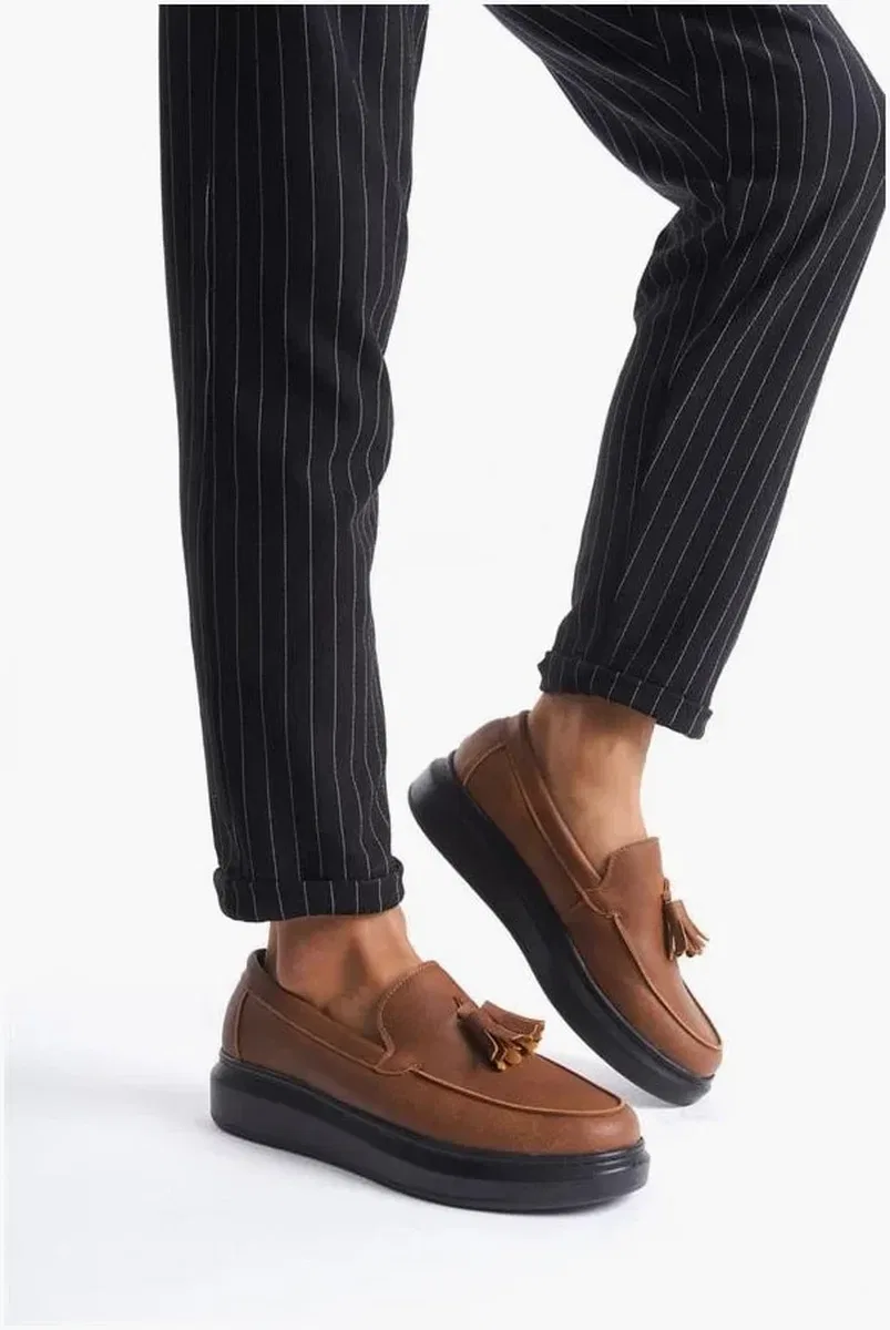 Erkek Ayakkabı Ayakkabı Bağcıksız Püsküllü Sade Cilt Casual Günlük
