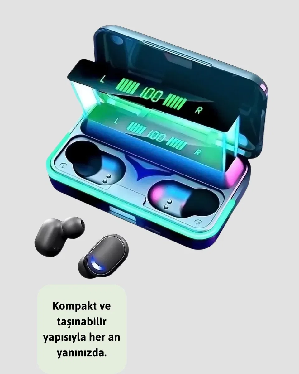 Oyun Modlu E10 Bluetooth Kulaklık Powerbank ve LED Ekranlı görsel 5