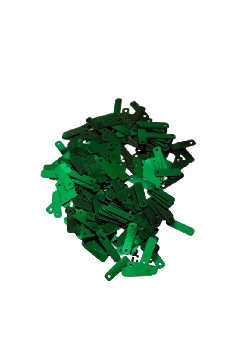 Koyu Yeşil 15 x 5 mm Dantel Oya Yazma Halhal Abiye Lazer Kesim Pul 1000 adet / 40 gram görsel 3