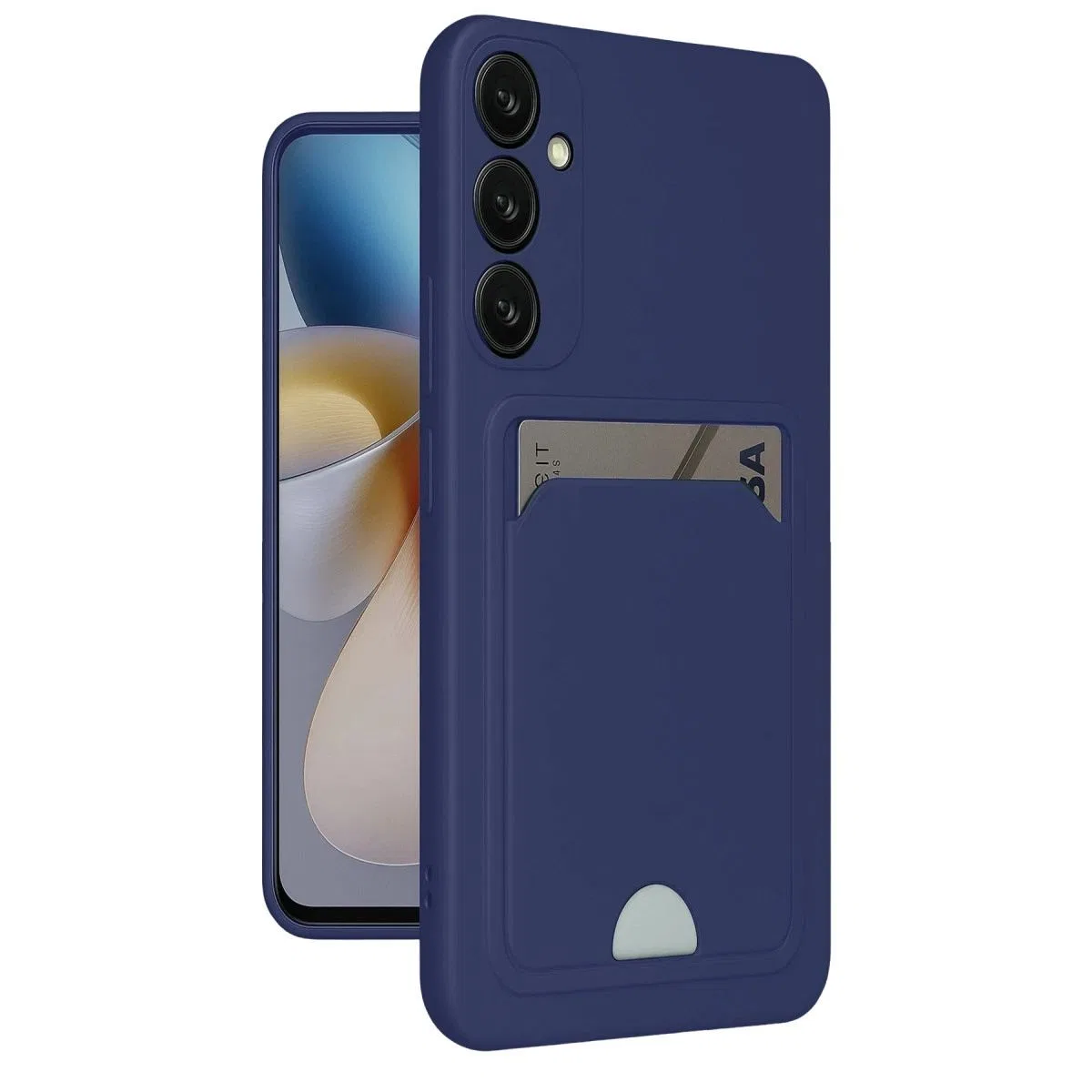 Samsung Galaxy A55 5g Kılıf Kelvin Kartvizitli Silikon - Lacivert