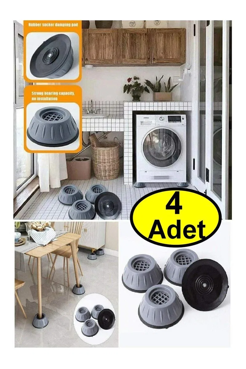 Çamaşır Makinesi Titreşim Önleyici Mobilya Yükseltici Kaydırmaz Vantuzlu Stoper Set 4 Adet görsel 9