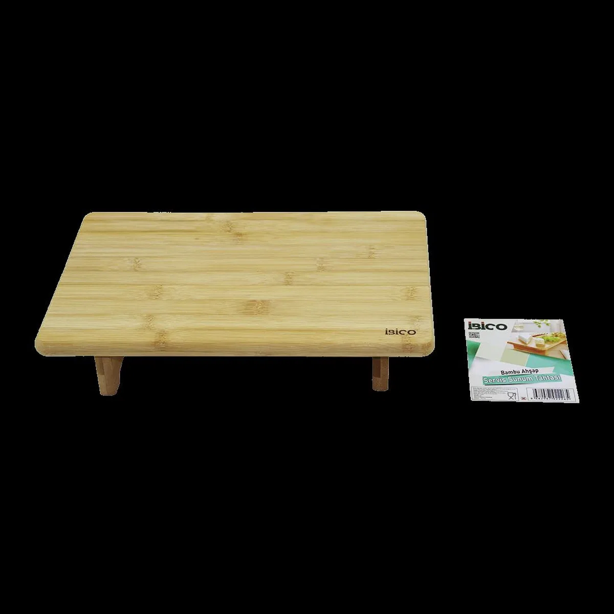 Bambu Ahşap Dikdörtgen Sunum Panosu 32. 5x21. 5 cm Ayaklı 5 cm görsel 2