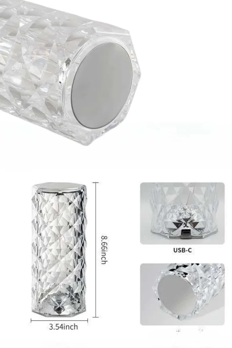 Yeni Nesil Modern Kristal Masa ve Gece Lambası Dokunmatik Renk Değiştirebilen görsel 2