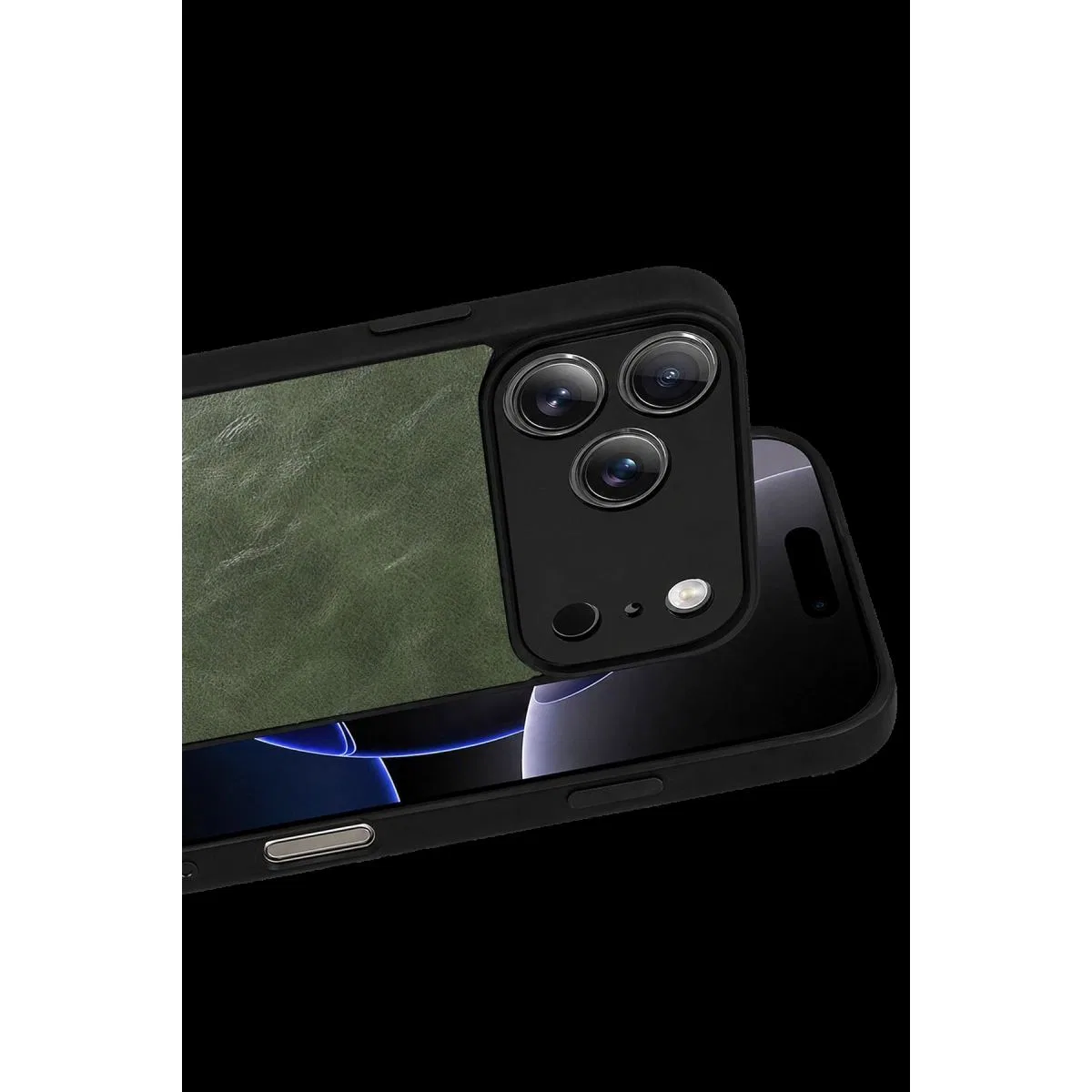 Apple İphone 17 Pro Max Aras Deri Kapak - Yeşil görsel 2