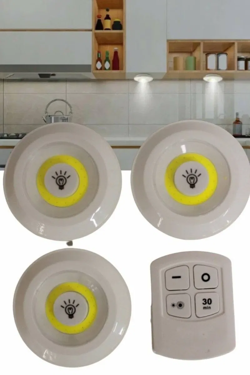 Kablosuz Pilli Işıldak Masa Lambası Mutfak Tezgah Altı Banyo Dolabı Dolap İçi görsel 4