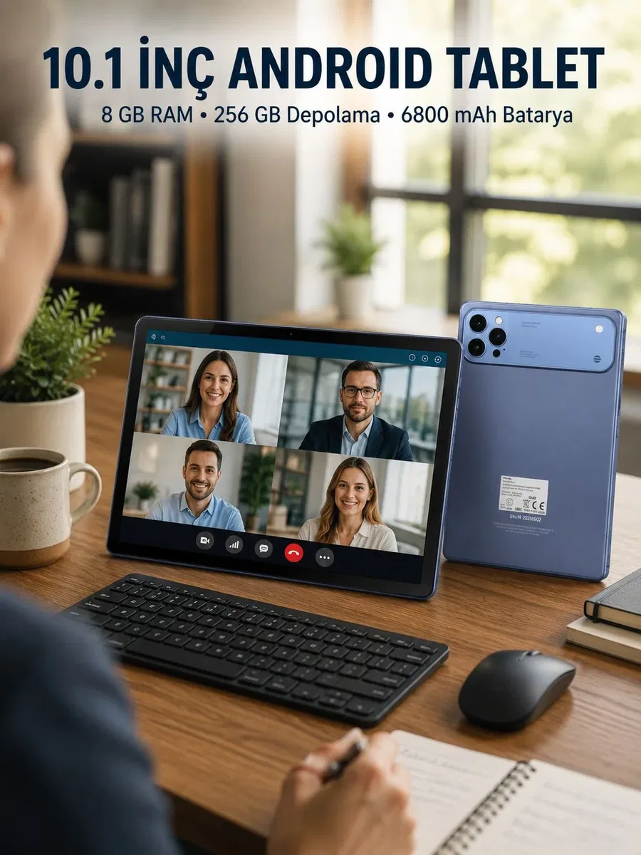 10. 1 İnç Android Tablet 8 GB RAM 256 GB Depolama Yeni Nesil