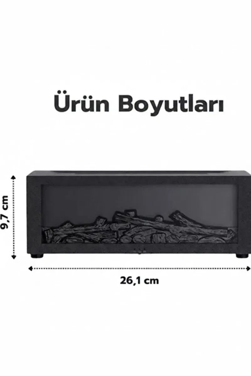 A4 Şömine Esintili Aromaterapi Difüzörü Ultrasonik Hava Nemlendici görsel 6