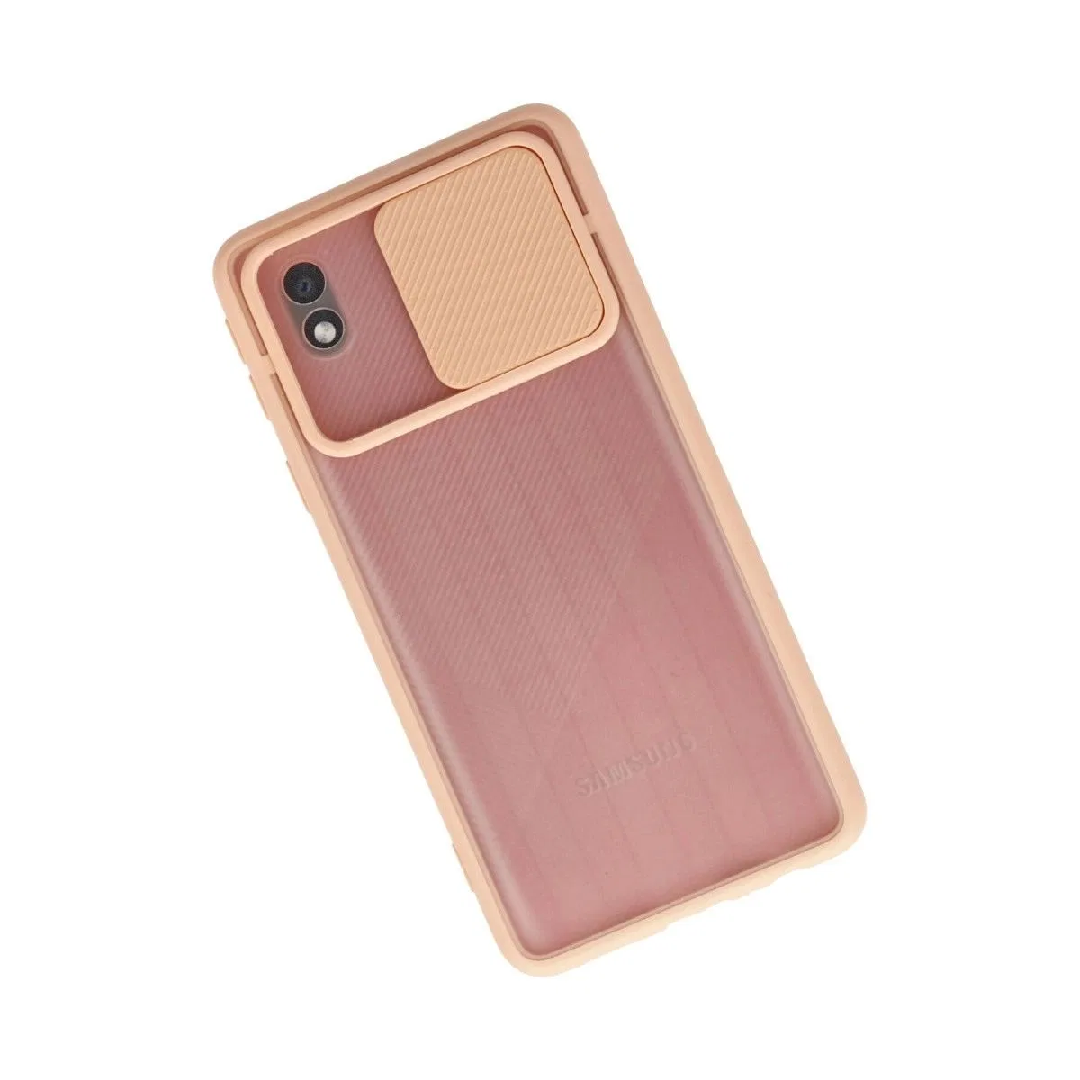 Samsung Galaxy A01 Core Kılıf Palm Buzlu Kamera Sürgülü Silikon - Pembe görsel 2